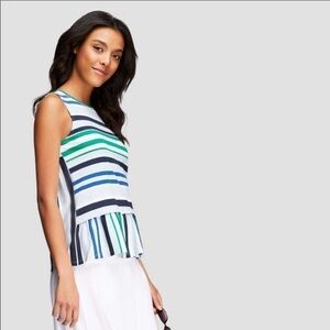 Joe fresh striped peplum tank top, medium